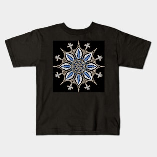christian cross themed fabric pattern graphic design by ironpalette Kids T-Shirt
